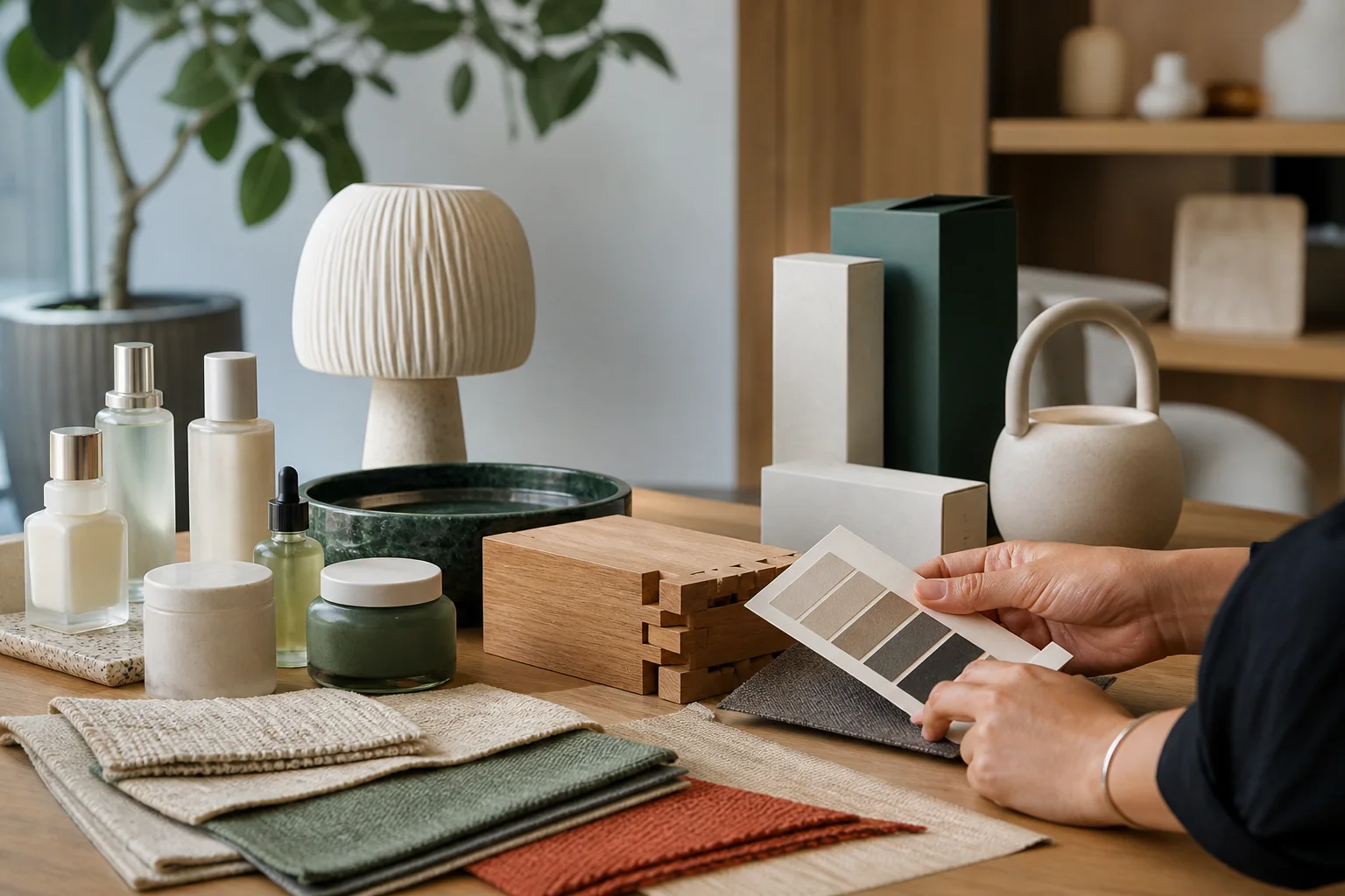 Furniture materials and packaging samples
